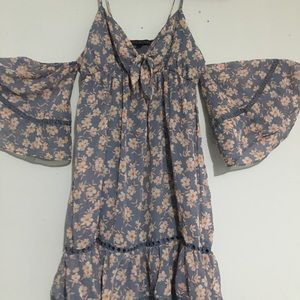 Blue and Pink Flowy Dress